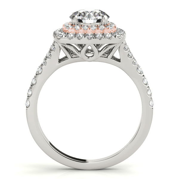 14K Rose Gold 1.5ctw Round Diamond Halo Ring