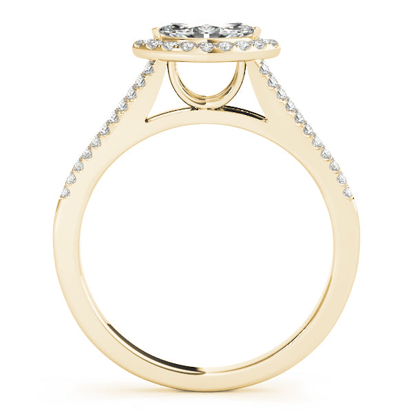 18K Yellow Gold 1.33ctw Marquise Diamond Halo Ring