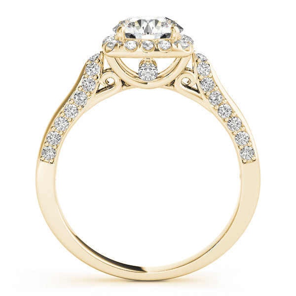 14K Yellow Gold 1 CT Diamond Halo Engagement Ring
