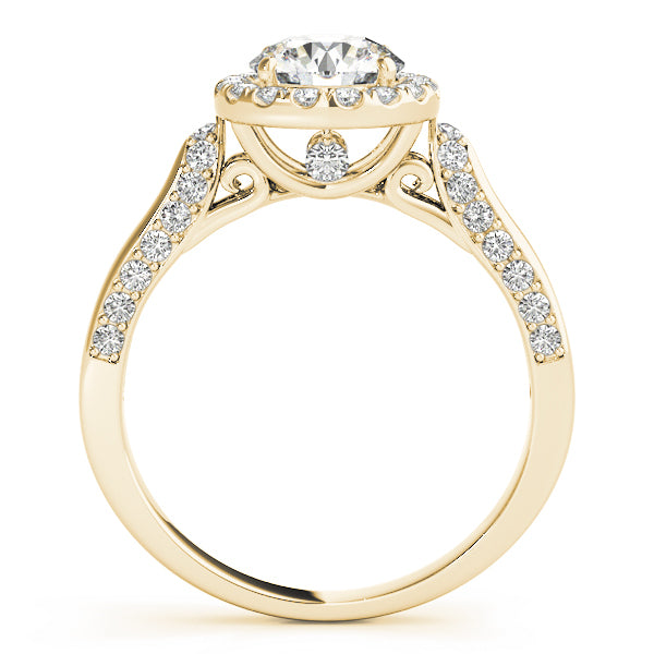 18K Yellow Gold 1 ct Diamond Halo Engagement Ring