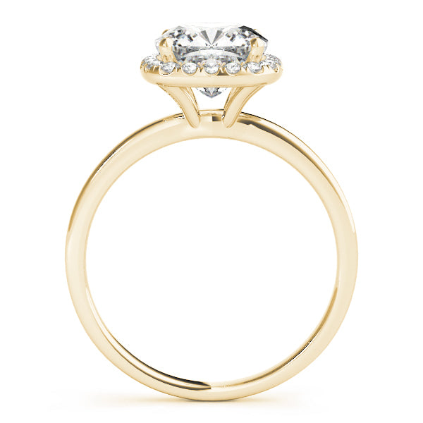 18K Yellow Gold Cushion Diamond Halo Ring