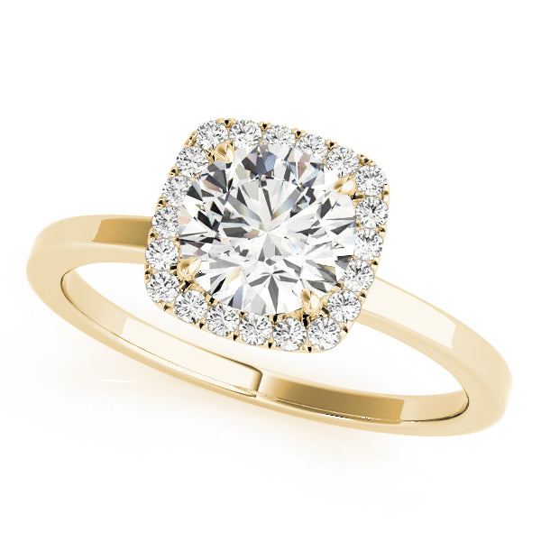 14K Yellow Gold 1 CT Diamond Halo Engagement Ring