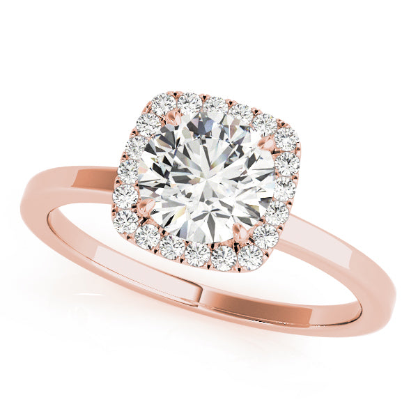18K Rose Gold 1 ct Diamond Halo Engagement Ring