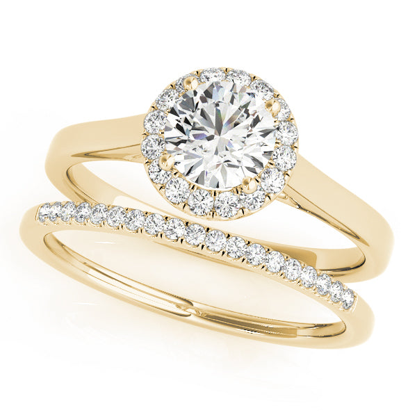 14K Yellow Gold 1 CT Diamond Halo Engagement Ring