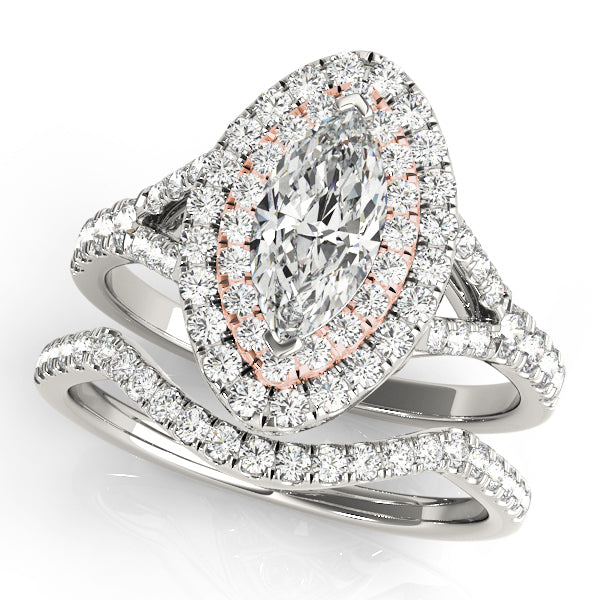 18K Rose Gold 1.5 ctw Marquise Diamond Engagement Ring