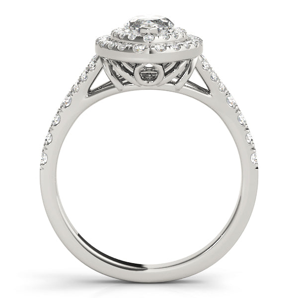 1.0 CT Marquise Diamond Halo Engagement Ring