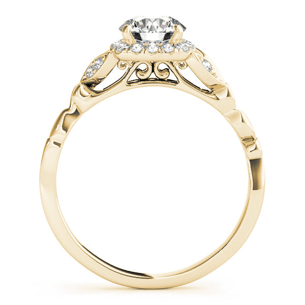 18K Yellow Gold 1 CT Diamond Halo Engagement Ring