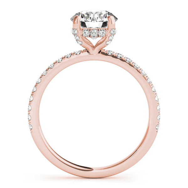 18K Rose Gold 1 CT Diamond Halo Engagement Ring