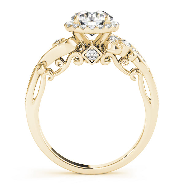 14K Yellow Gold 1.33ctw Round Diamond Halo Ring