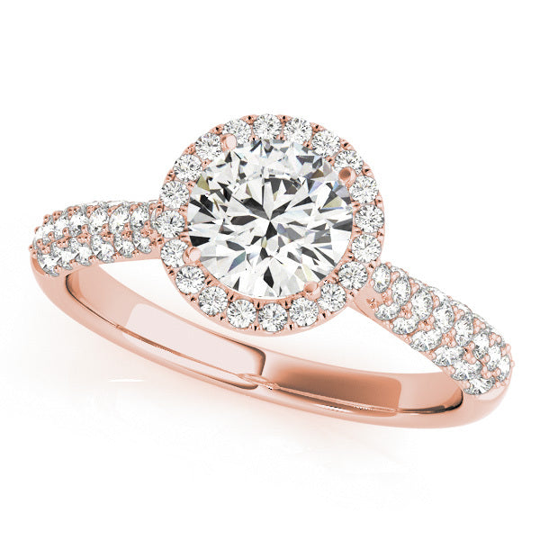 14K Rose Gold 1.33ctw Diamond Halo Engagement Ring