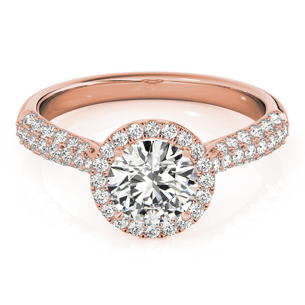 14K Rose Gold 1.33ctw Diamond Halo Engagement Ring