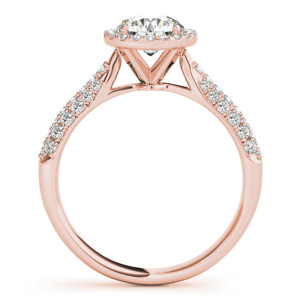 14K Rose Gold 1.33ctw Diamond Halo Engagement Ring