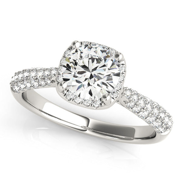 Round Diamond Halo Engagement Ring