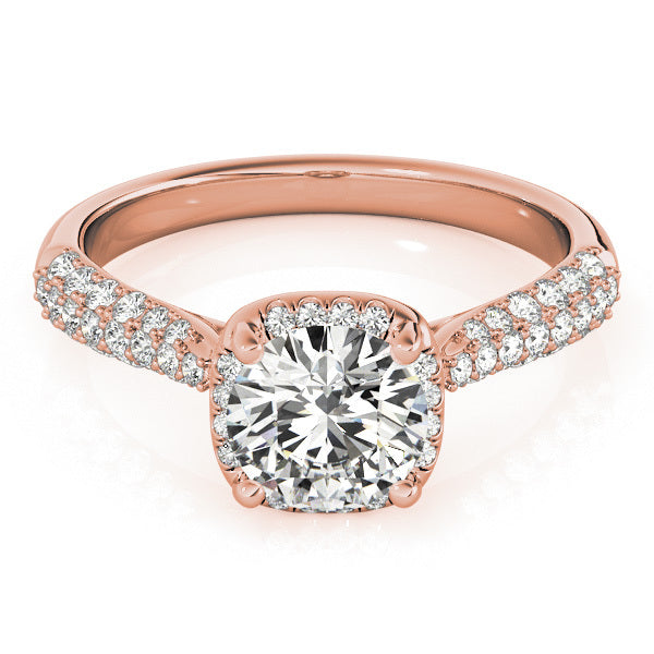 18K Rose Gold 1.33ctw Diamond Halo Engagement Ring