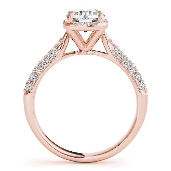 18K Rose Gold 1.33ctw Diamond Halo Engagement Ring