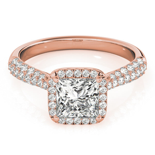 Rose Gold Diamond Halo Engagement Ring | 5/8 ct tw