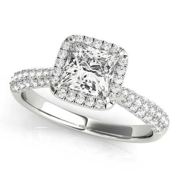 Platinum Diamond Halo Engagement Ring 5/8 CT