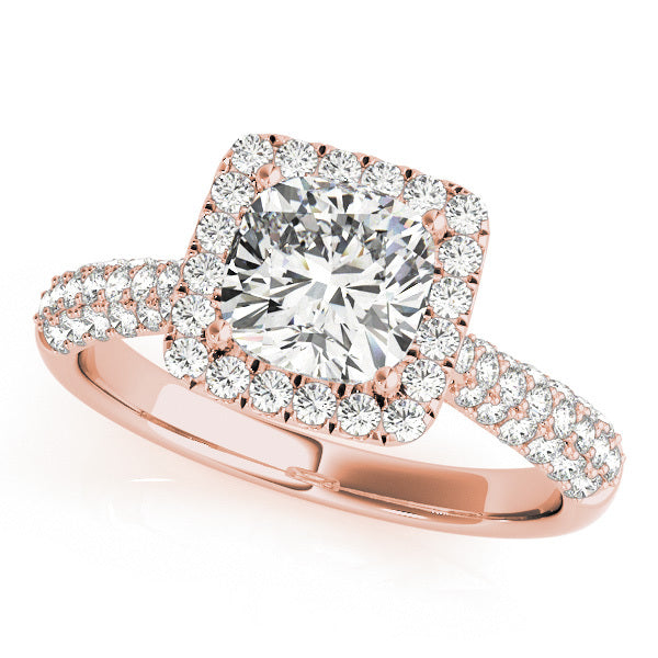 18K Rose Gold Cushion Diamond Engagement Ring 1.33ctw