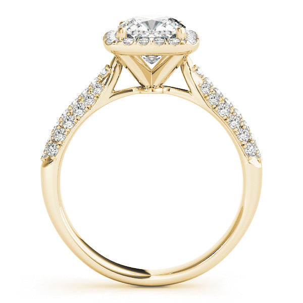 14K Yellow Gold 1.33ctw Cushion Diamond Halo Ring