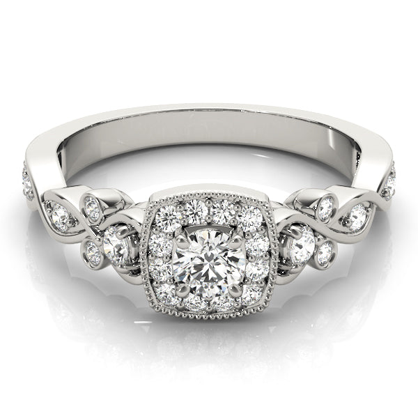 Round Diamond Halo Engagement Ring