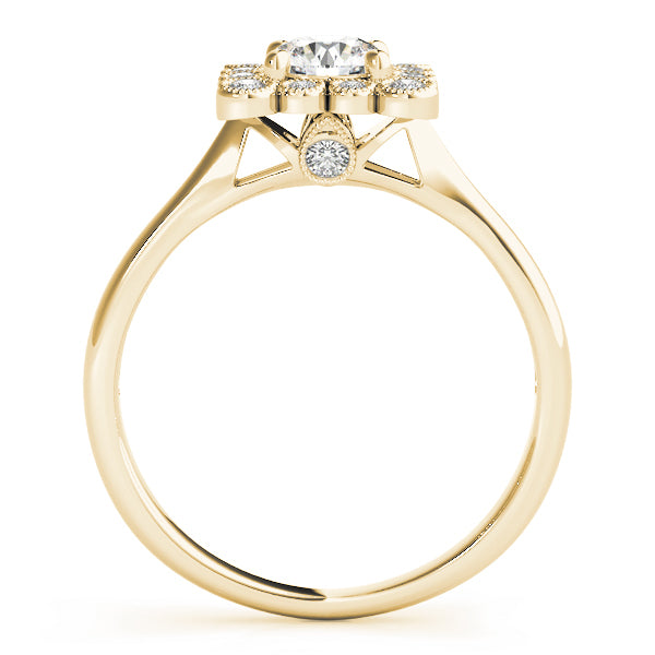 14K Yellow Gold 1 CT Round Diamond Halo Ring