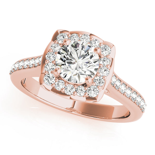 14K Rose Gold 1.33ctw Diamond Halo Engagement Ring