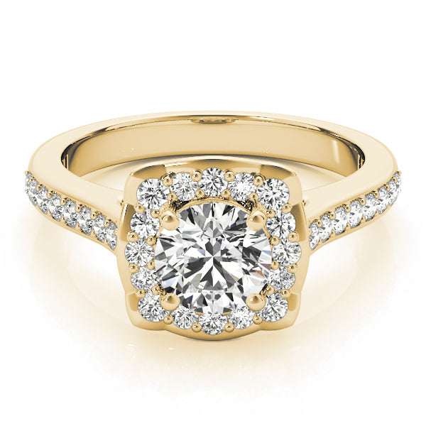 14K Yellow Gold 1.33ctw Diamond Halo Engagement Ring