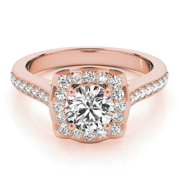14K Rose Gold 1.33ctw Diamond Halo Engagement Ring