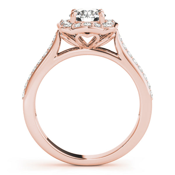 14K Rose Gold 1.33ctw Diamond Halo Engagement Ring