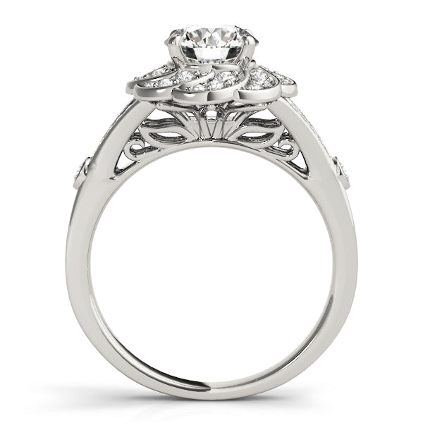 Round Diamond Halo Engagement Ring