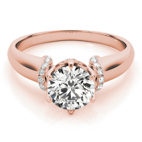 18K Rose Gold Vintage Diamond Engagement Ring 0.5 CT