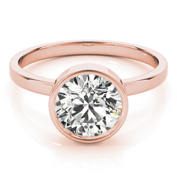 18K Rose Gold 1ct Round Diamond Solitaire Ring