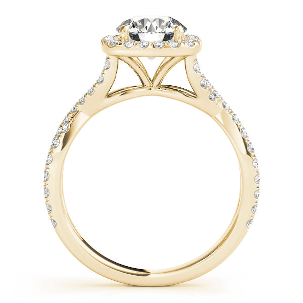 14K Yellow Gold 1 ct Diamond Halo Engagement Ring