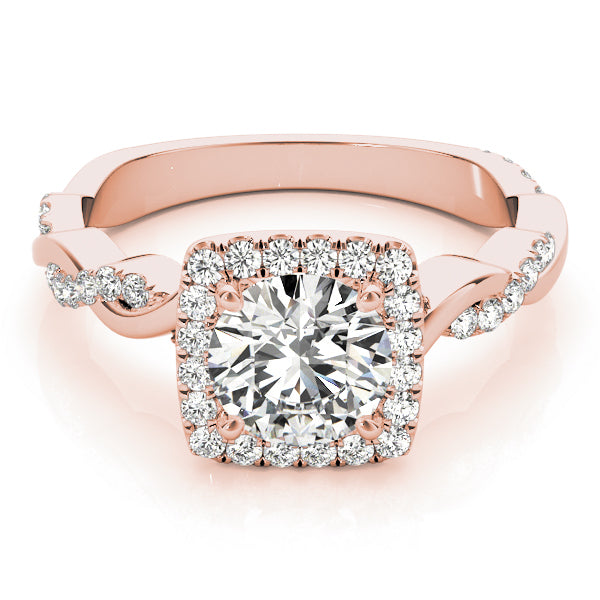 18K Rose Gold 1.33ctw Round Diamond Halo Ring