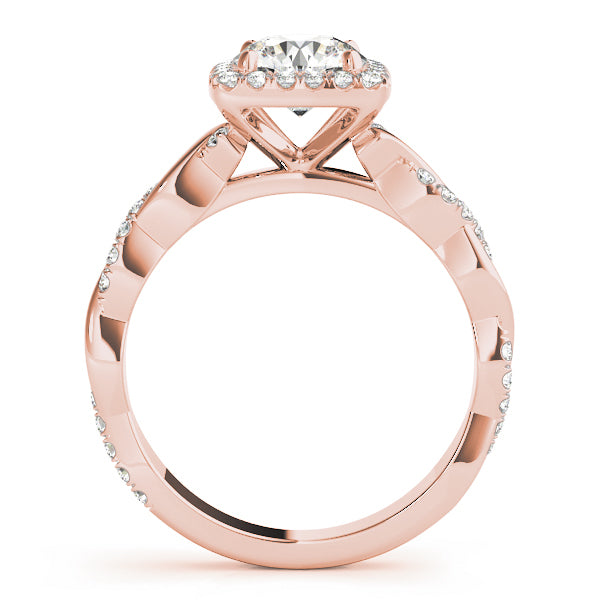 18K Rose Gold 1.33ctw Round Diamond Halo Ring