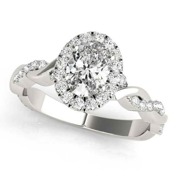Oval Diamond Halo Engagement Ring