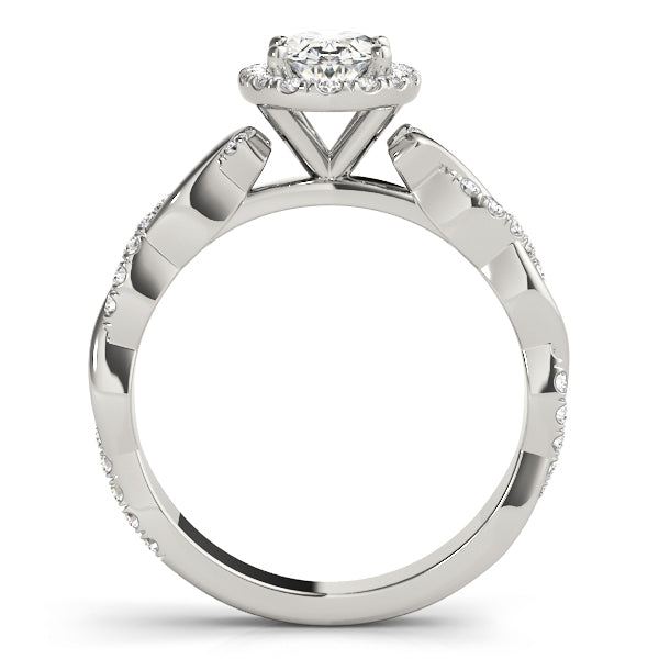 Oval Diamond Halo Engagement Ring