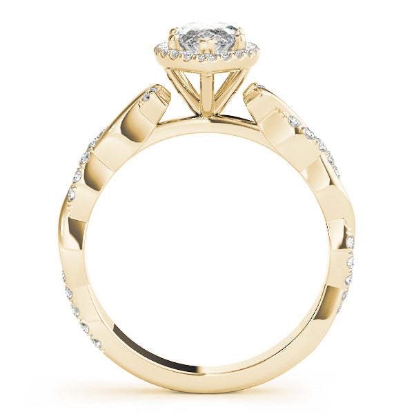14K Yellow Gold Marquise Diamond Halo Ring