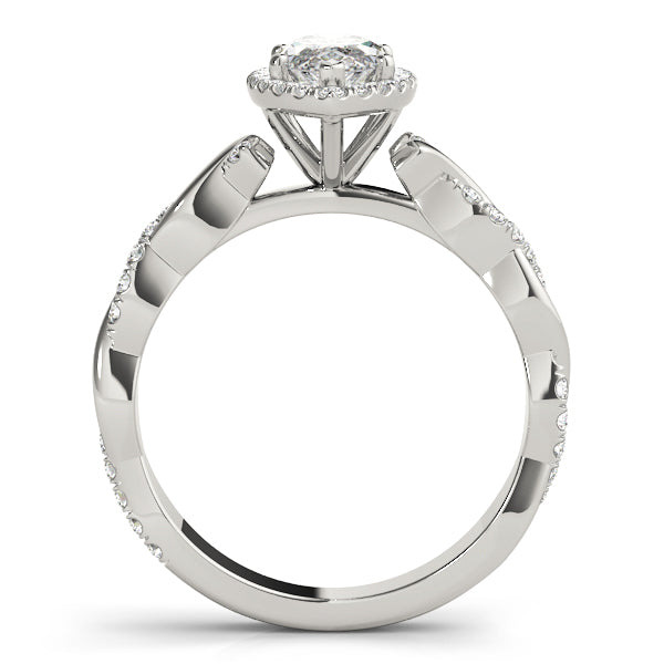 1.0 CT Marquise Diamond Halo Engagement Ring