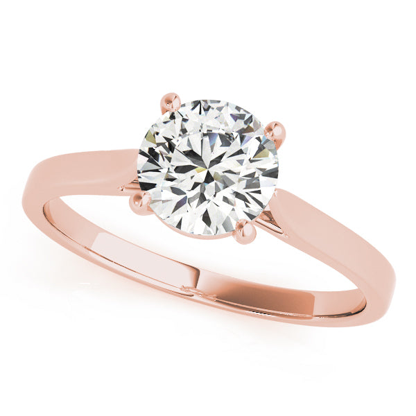 14K Rose Gold 1ct Round Diamond Solitaire Ring