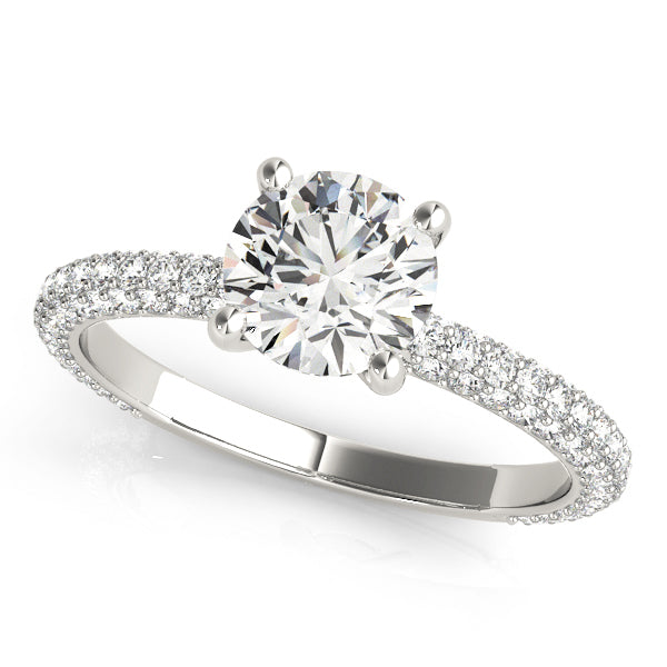 Round Diamond Pave Engagement Ring