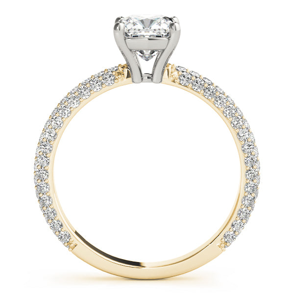 18K Yellow Gold 1 ct Diamond Pave Engagement Ring