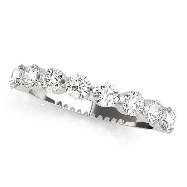 14K White Gold Multi-Diamond Wedding Band