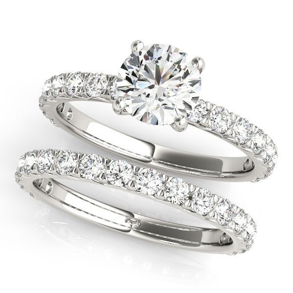 Single Row Diamond Engagement Ring