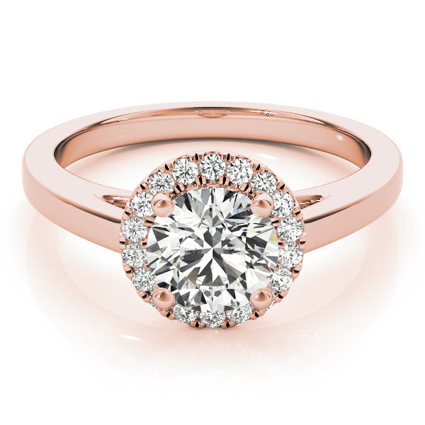 14K Rose Gold 1 CT Diamond Halo Engagement Ring