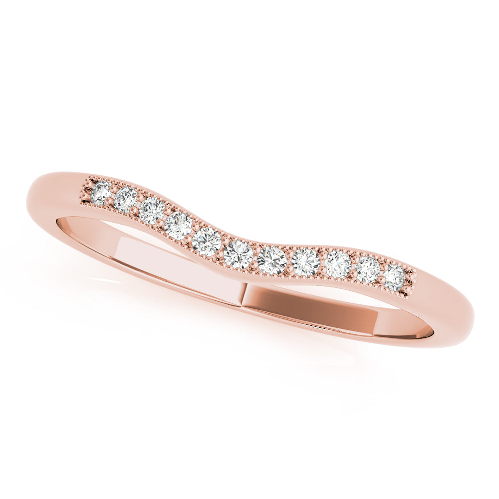 18K Rose Gold 0.10 ctw Diamond Wedding Band