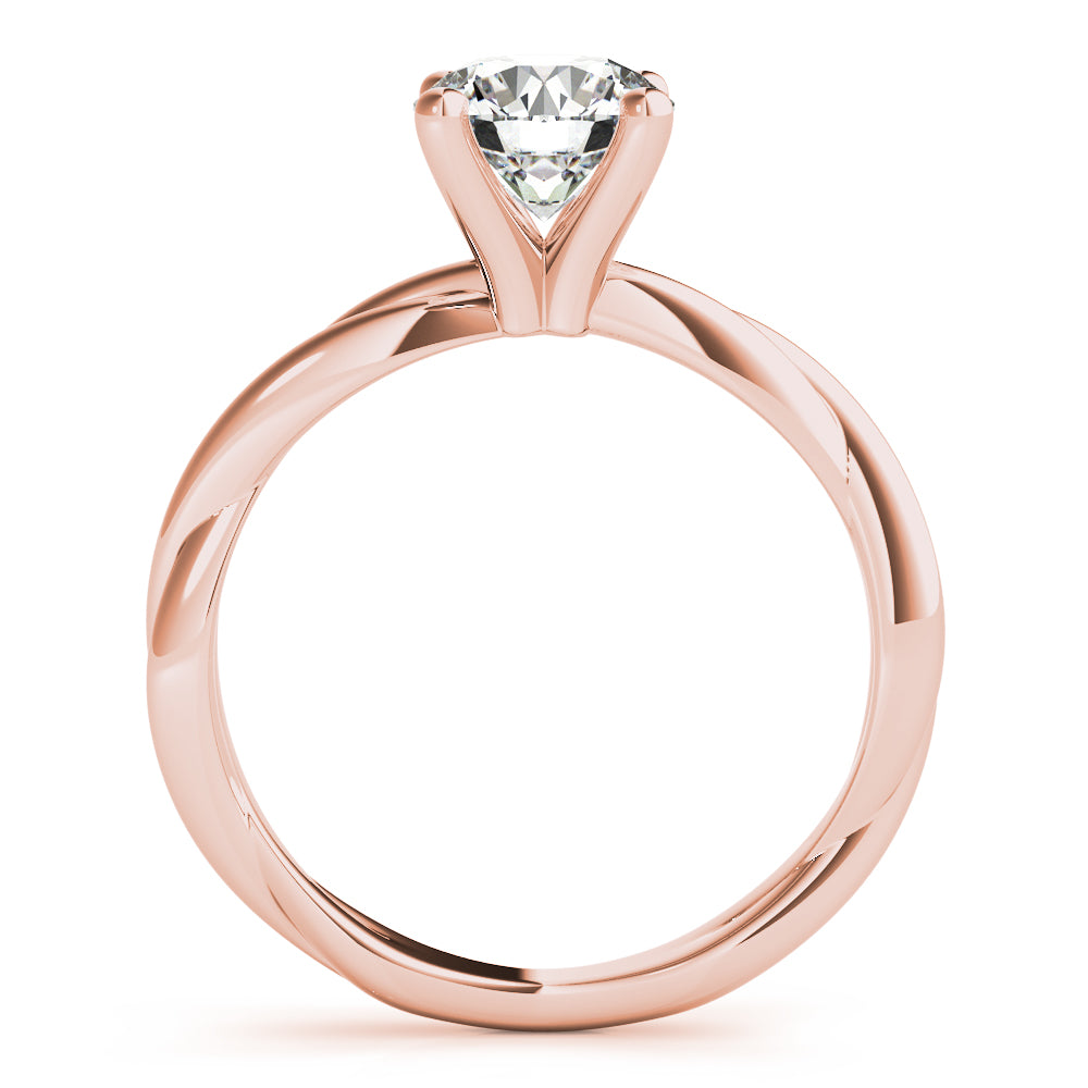 18K Rose Gold 1 CT Round Diamond Ring