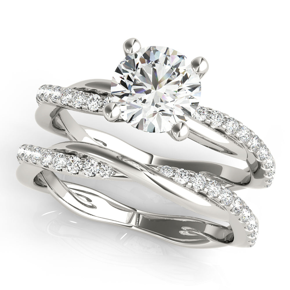 18K White Gold Round Diamond Fashion Ring