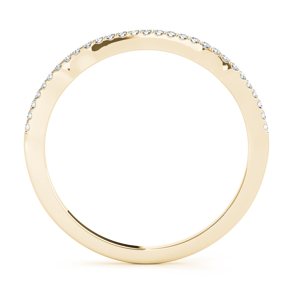 14K Yellow Gold 1/10 ctw Diamond Wedding Band