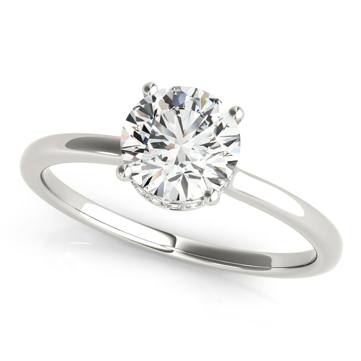 Platinum 1 CT Round Diamond Engagement Ring